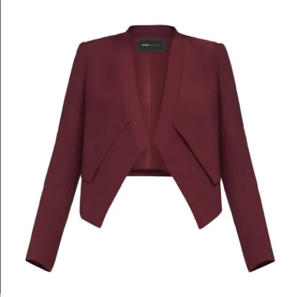 Bcbgmaxazria Lloyd blazer in burgundy, size small